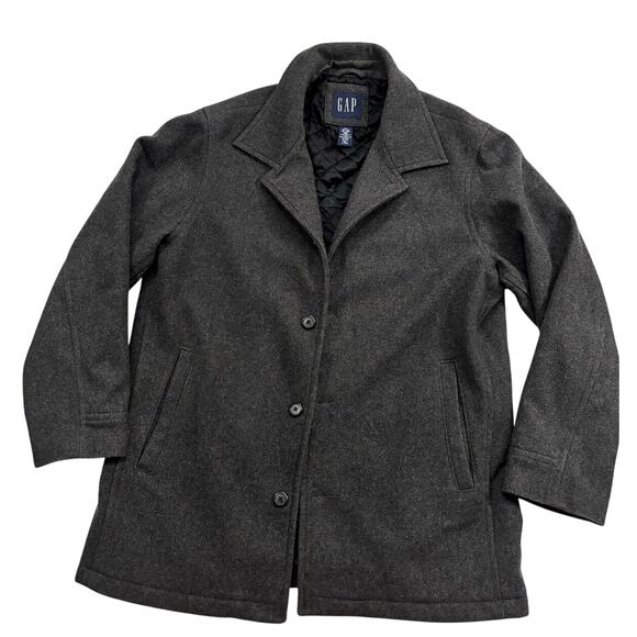 Gap Other - Vtg Wool gap peacoat charcoal gray quilted pockets size L 3 button preppy office